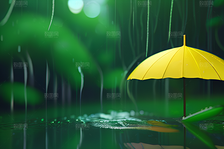 崔白与雨水的完美交融