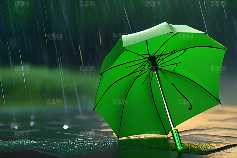 崔白与雨水的完美交融