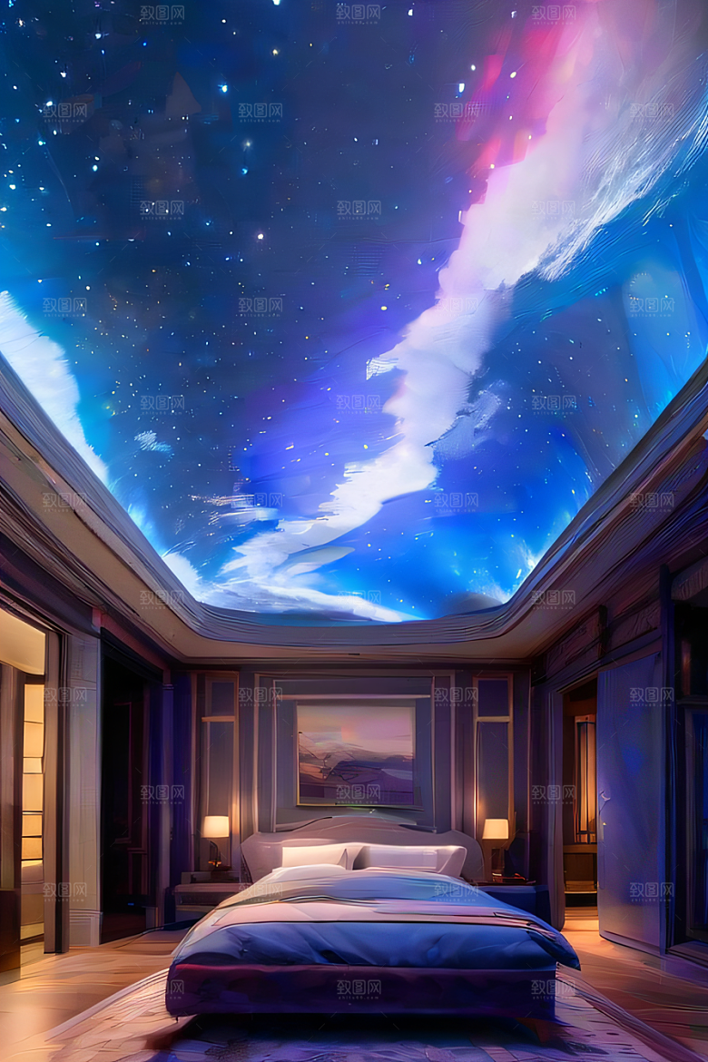 玻璃宫殿上的星空之美