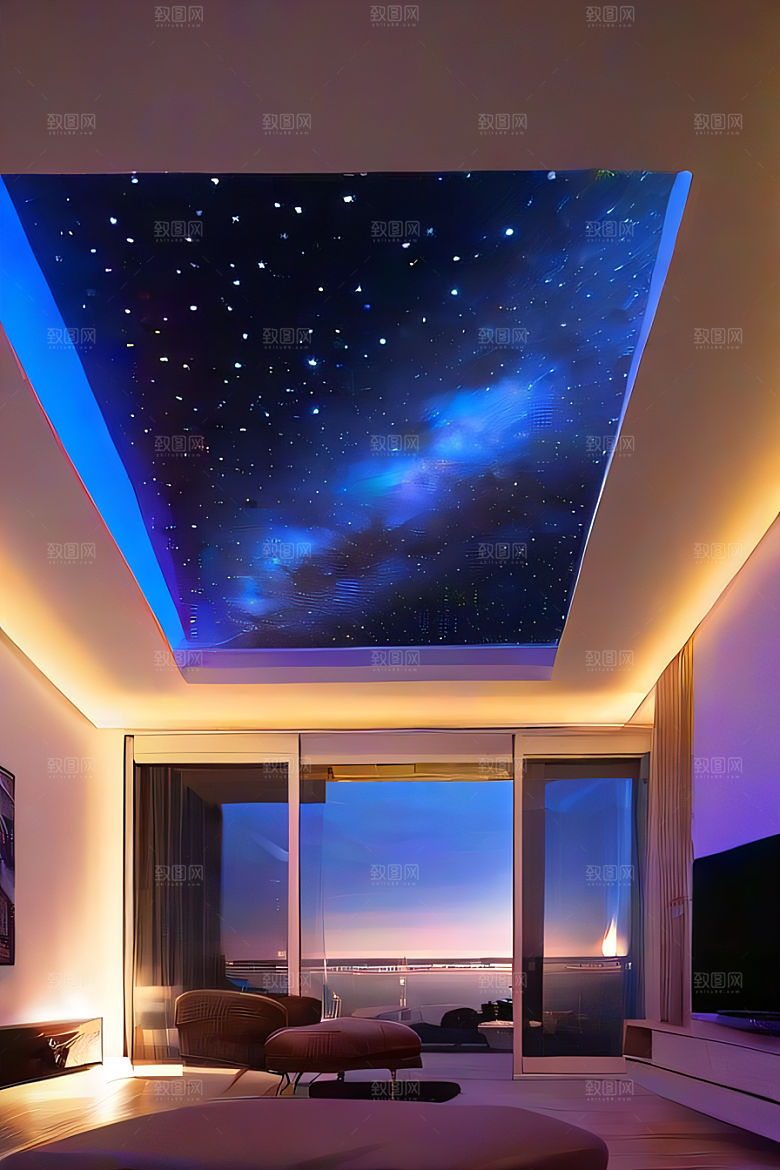 玻璃宫殿上的星空之美