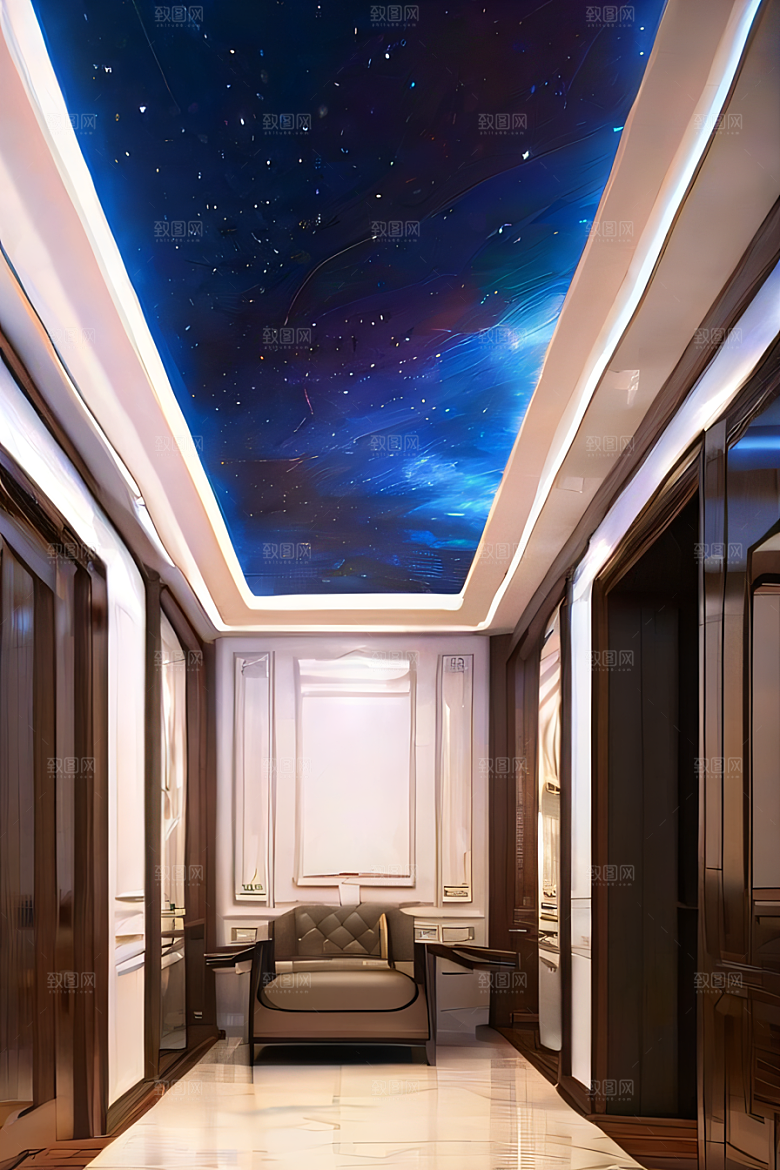 玻璃宫殿上的星空之美