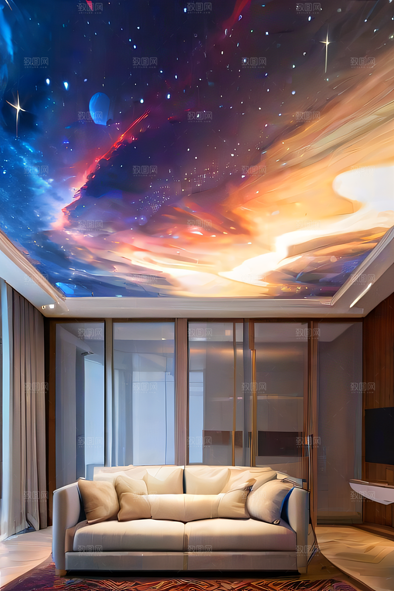 玻璃宫殿上的星空之美