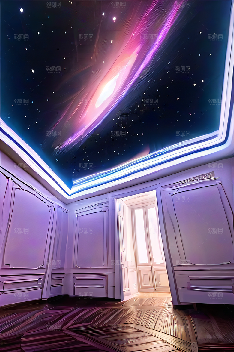 玻璃宫殿上的星空之美