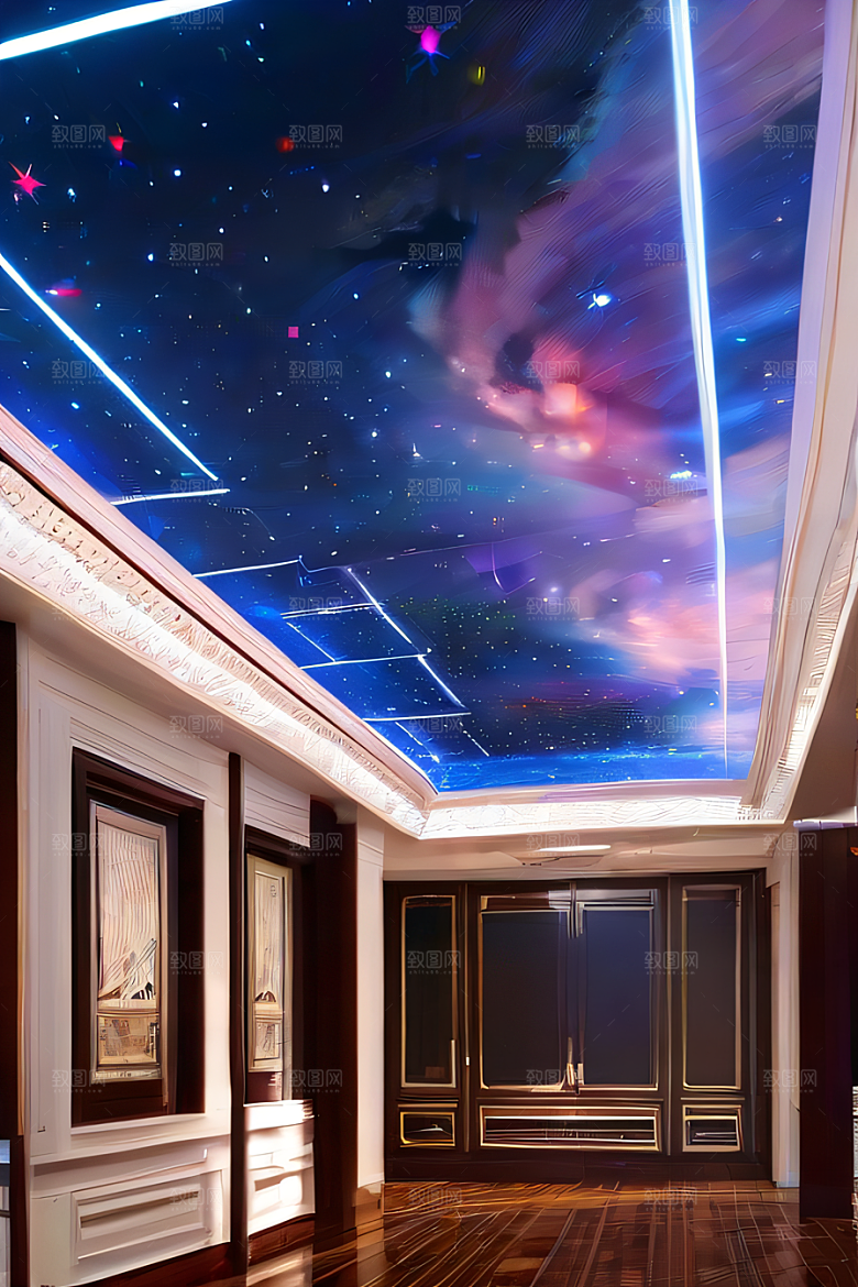 玻璃宫殿上的星空之美