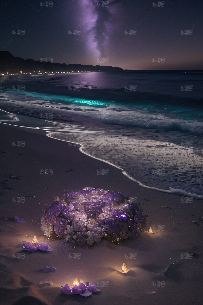 梦幻星光银色新月与星光的奇幻之旅