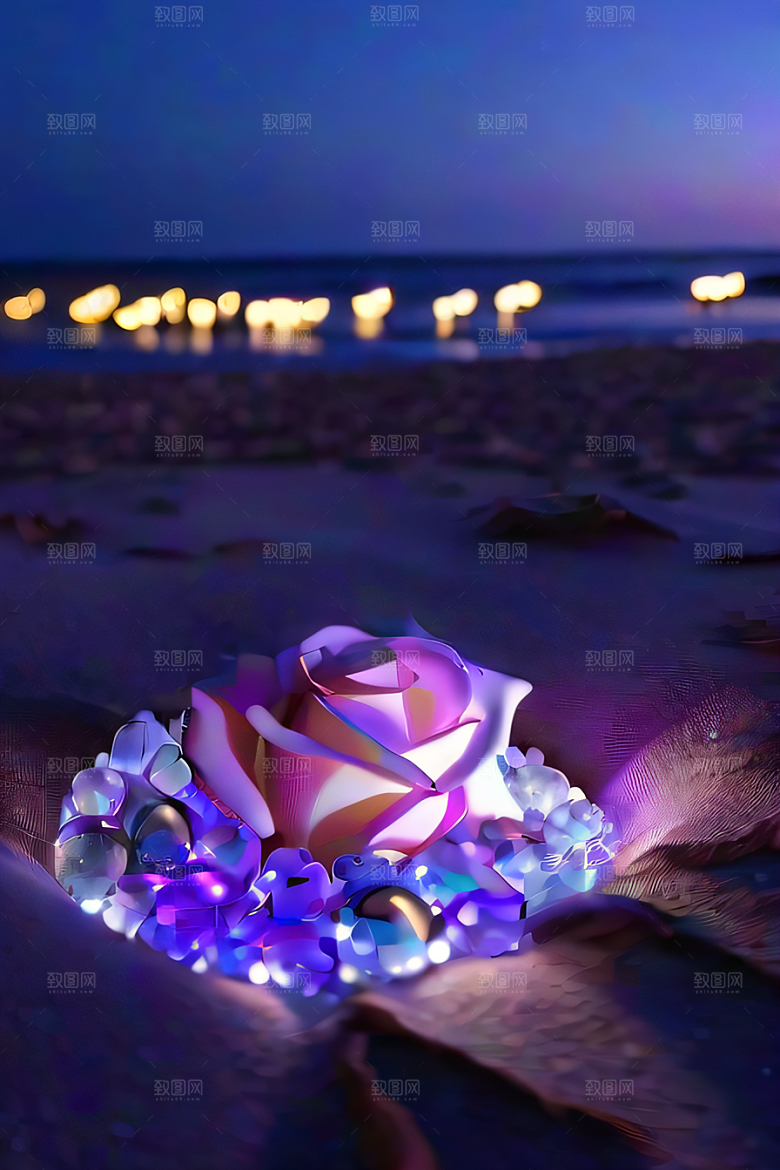 虚幻幻境金色梦幻在夜空中舞动
