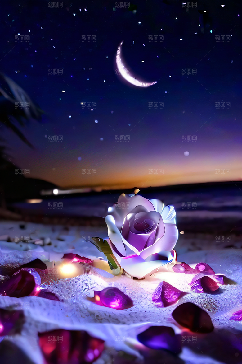 虚幻幻境金色梦幻在夜空中舞动