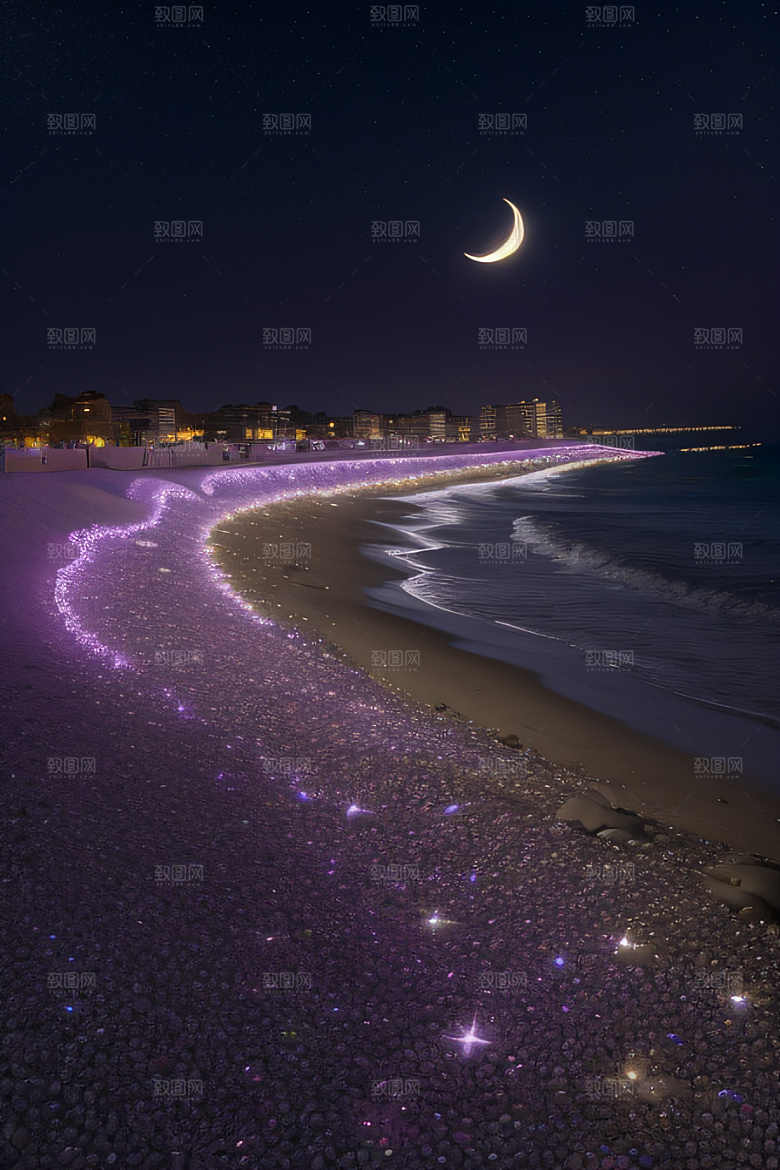 虚幻幻境金色梦幻在夜空中舞动