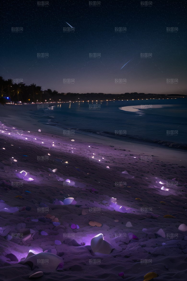 虚幻幻境金色梦幻在夜空中舞动