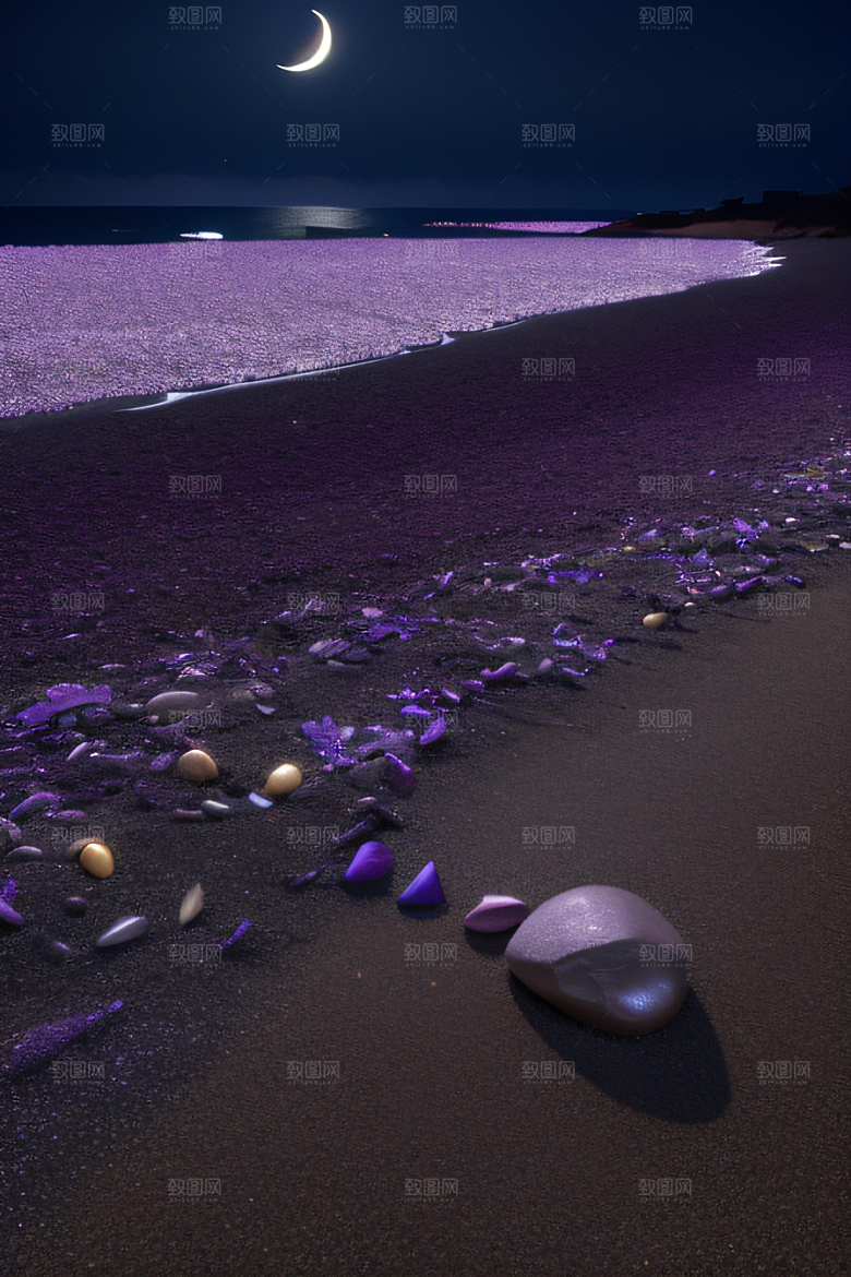 荧光之美奇幻荧光玫瑰在沙滩上绽放