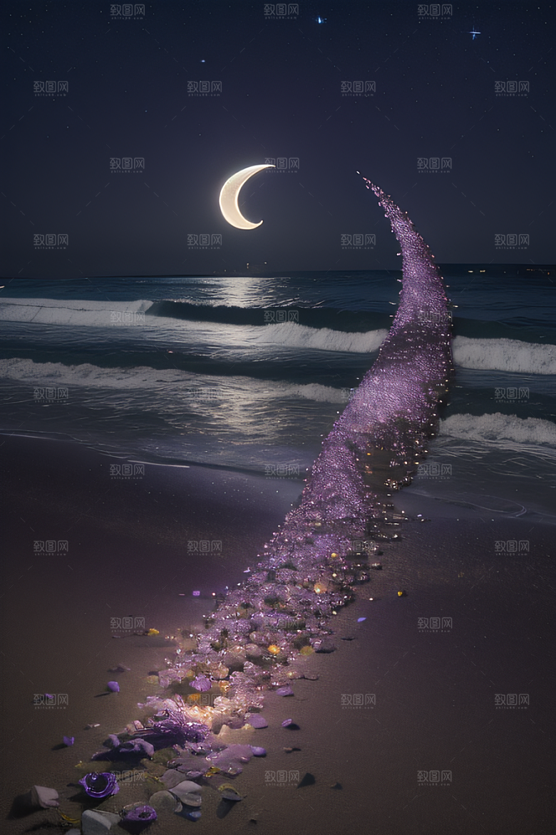 紫色花海紫色玫瑰与鹅卵石的幻境