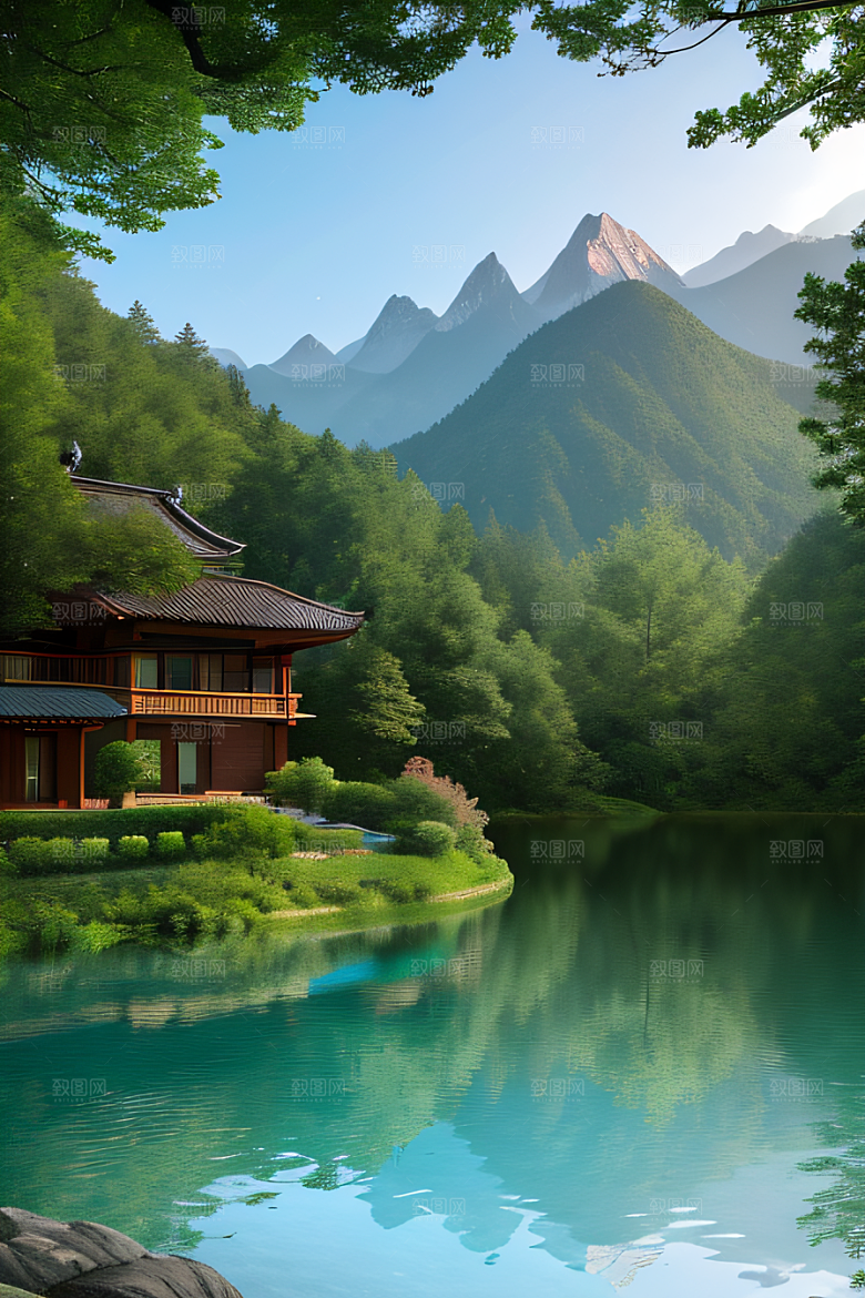 自然与宁静别墅中的山水意境