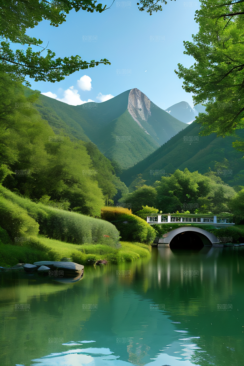 山水之美别墅中的自然画卷