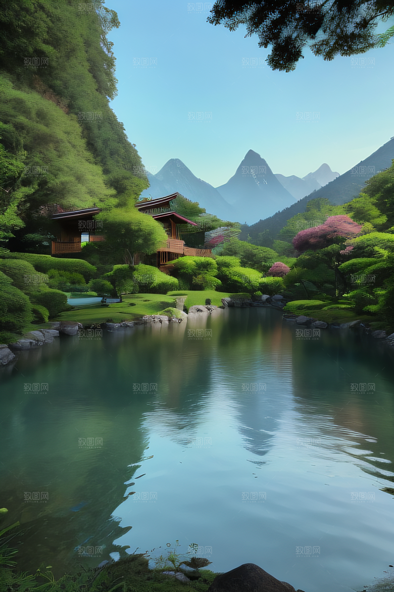 自然与宁静别墅中的山水意境