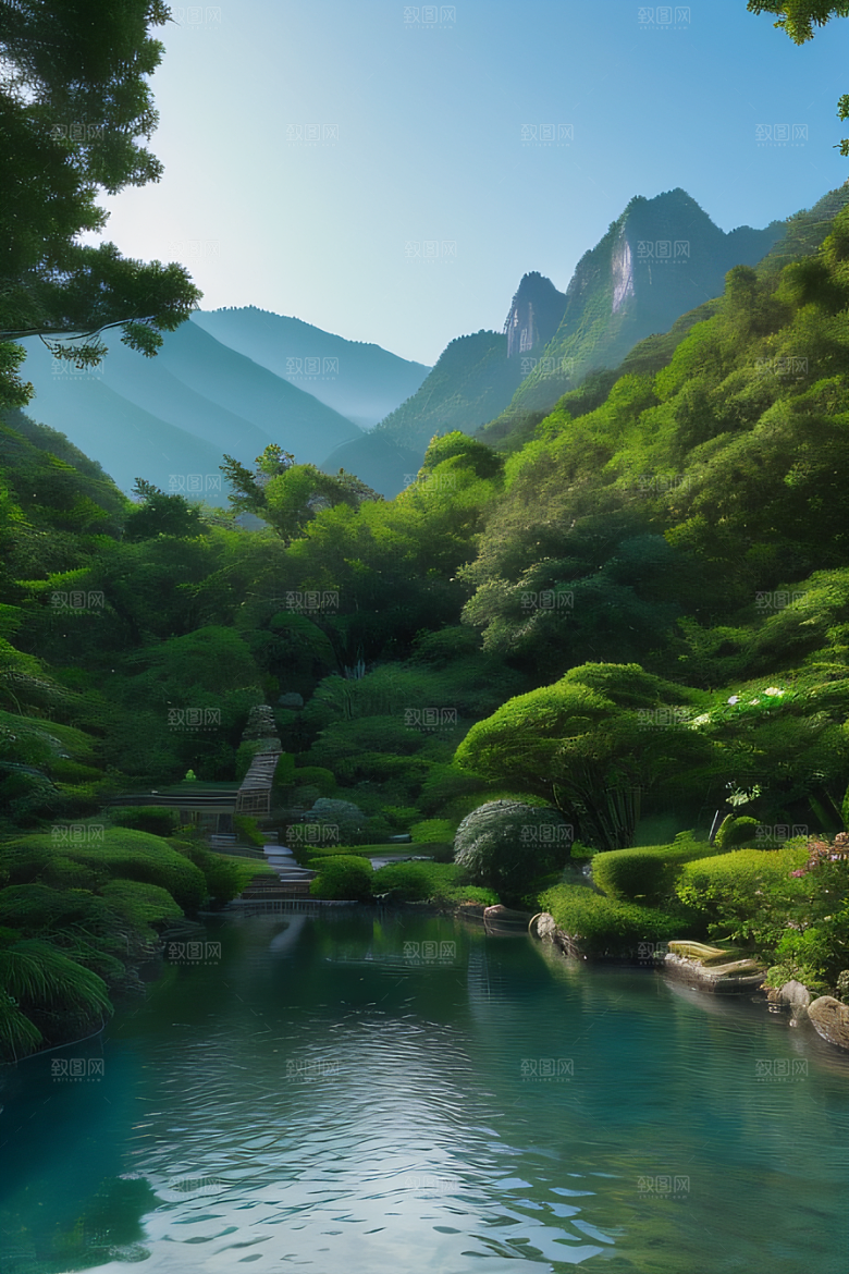 山水之美别墅中的自然画卷