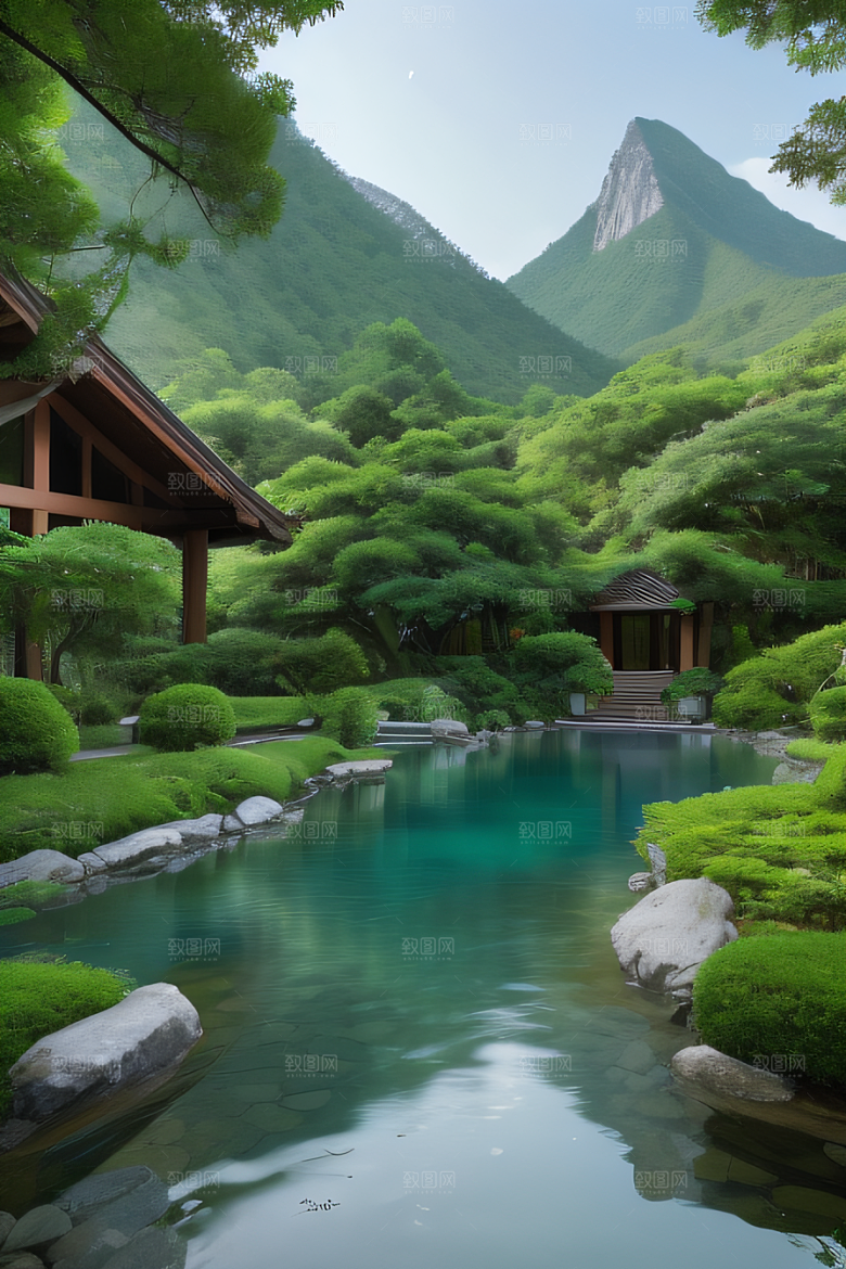 山水之美别墅中的自然画卷