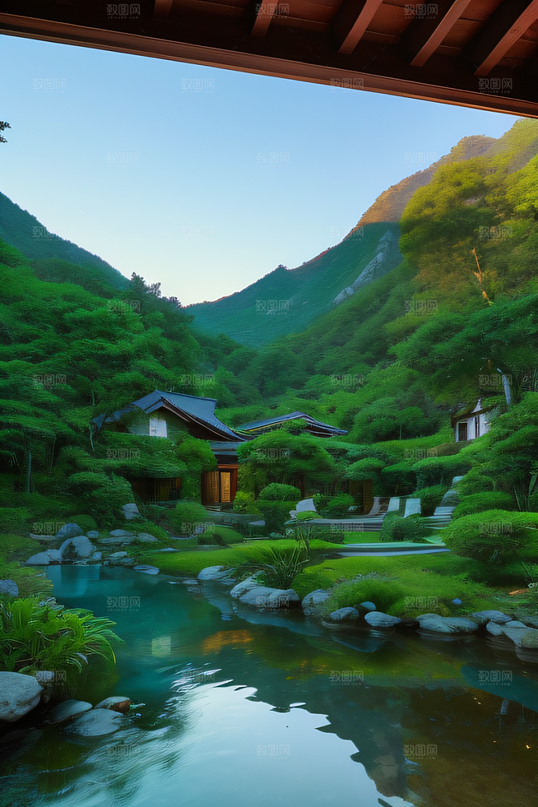 山水之美别墅中的自然画卷