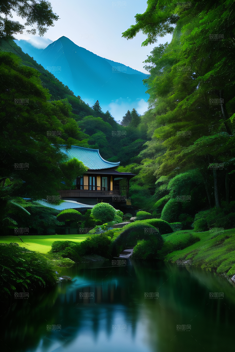 山水之美别墅中的自然画卷