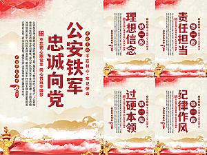 公安铁军党建海报