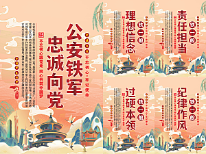 公安铁军党建海报系列