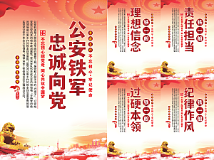 公安铁军党建海报系列