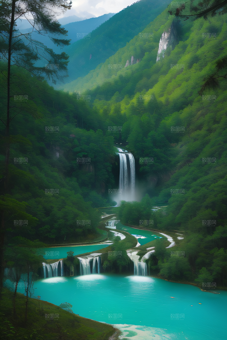 山谷的宝石九寨沟的璀璨景色