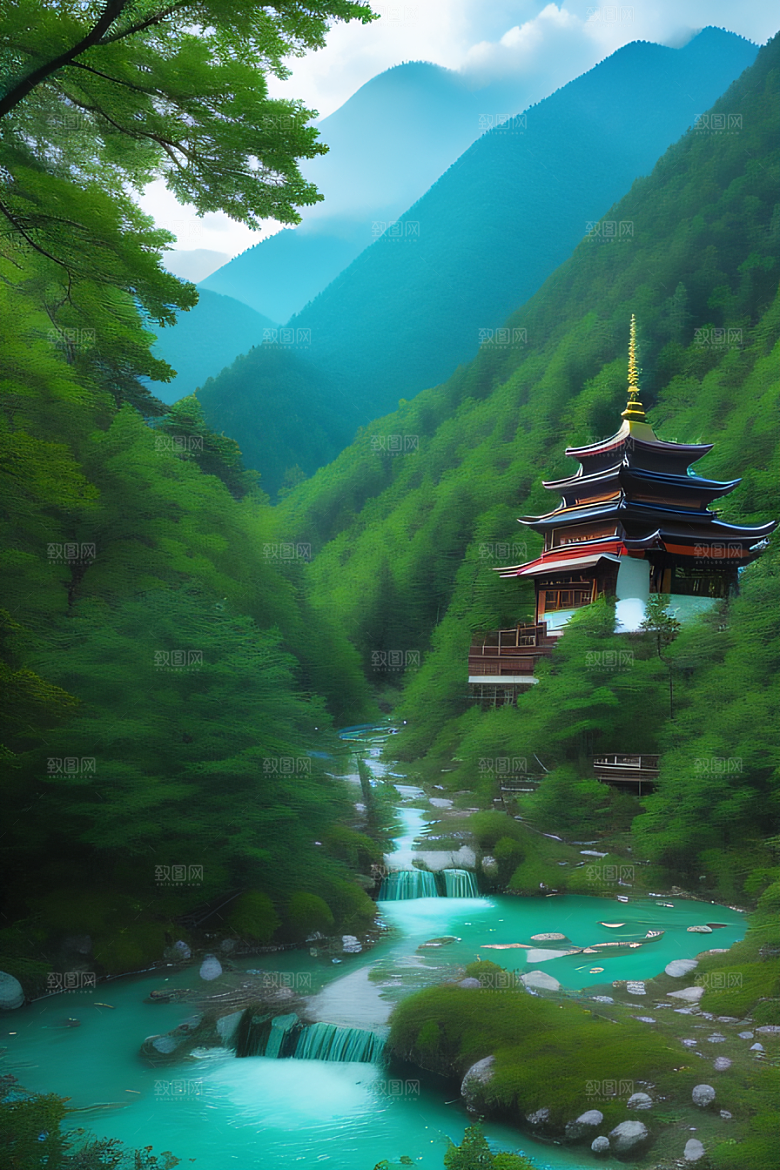 山谷的宝石九寨沟的璀璨景色