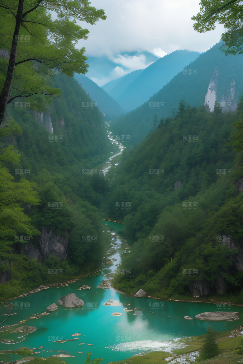 山谷的宝石九寨沟的璀璨景色