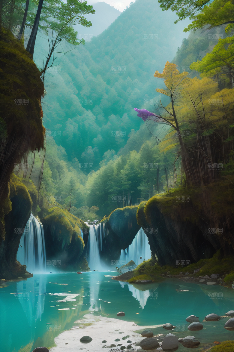 湖泊与群山的韵律九寨沟的和谐景观