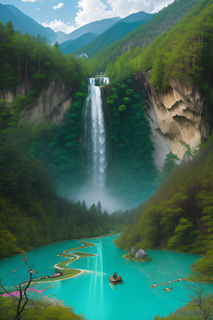 湖泊与群山的韵律九寨沟的和谐景观