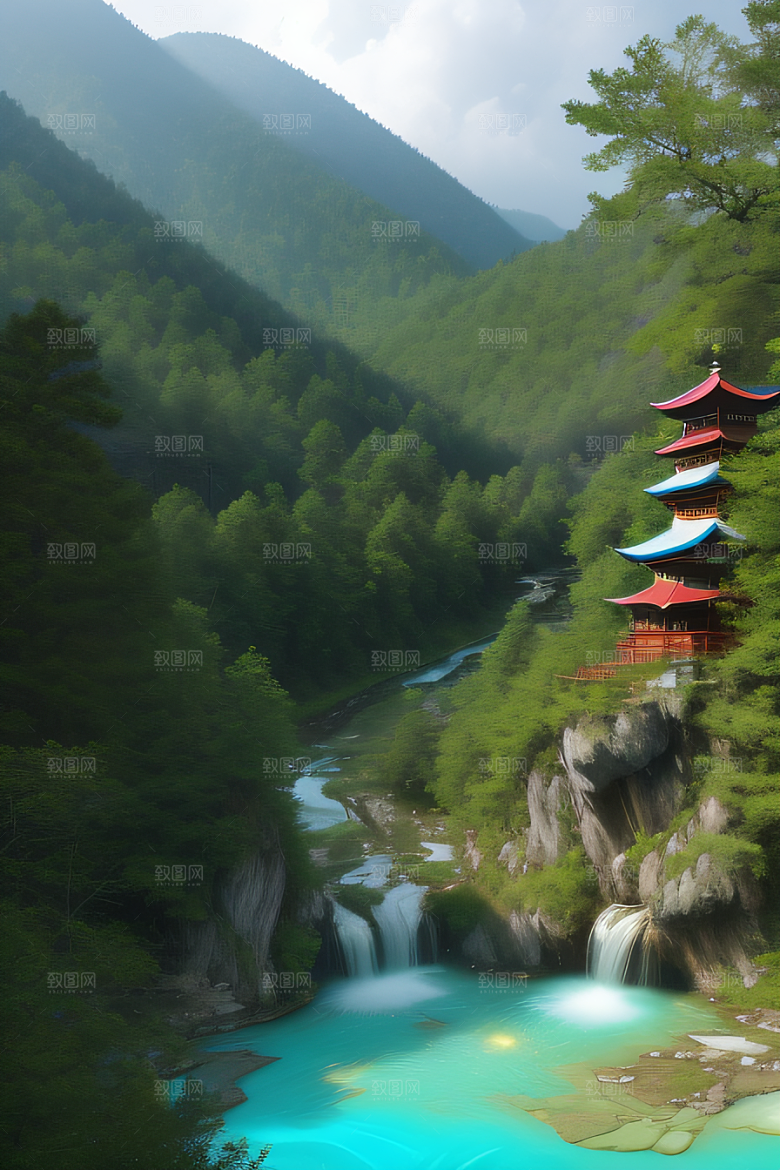 湖泊与群山的韵律九寨沟的和谐景观