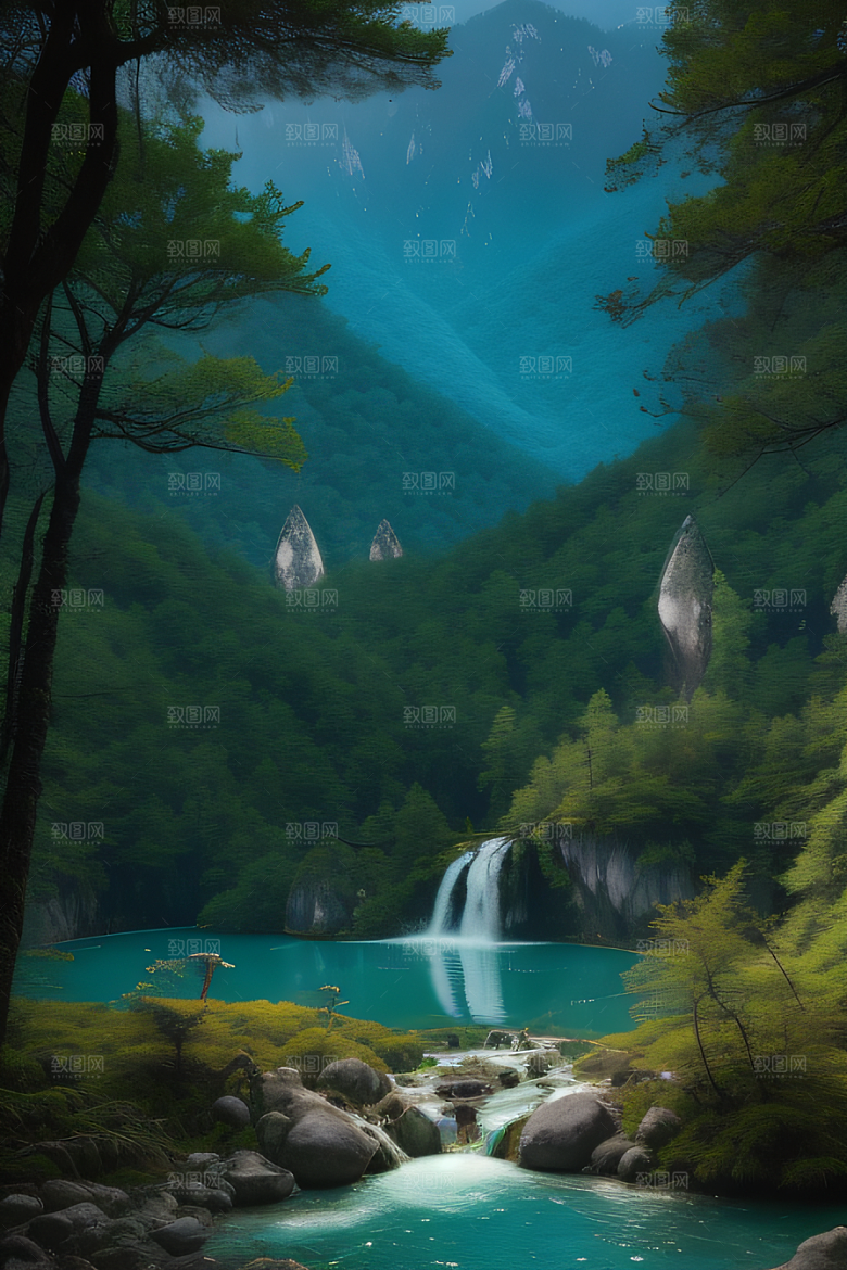 湖泊与群山的韵律九寨沟的和谐景观