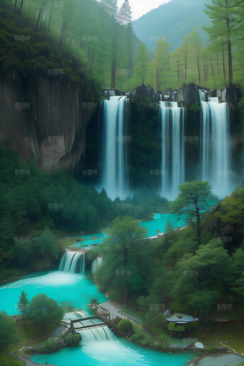 湖泊与群山的韵律九寨沟的和谐景观
