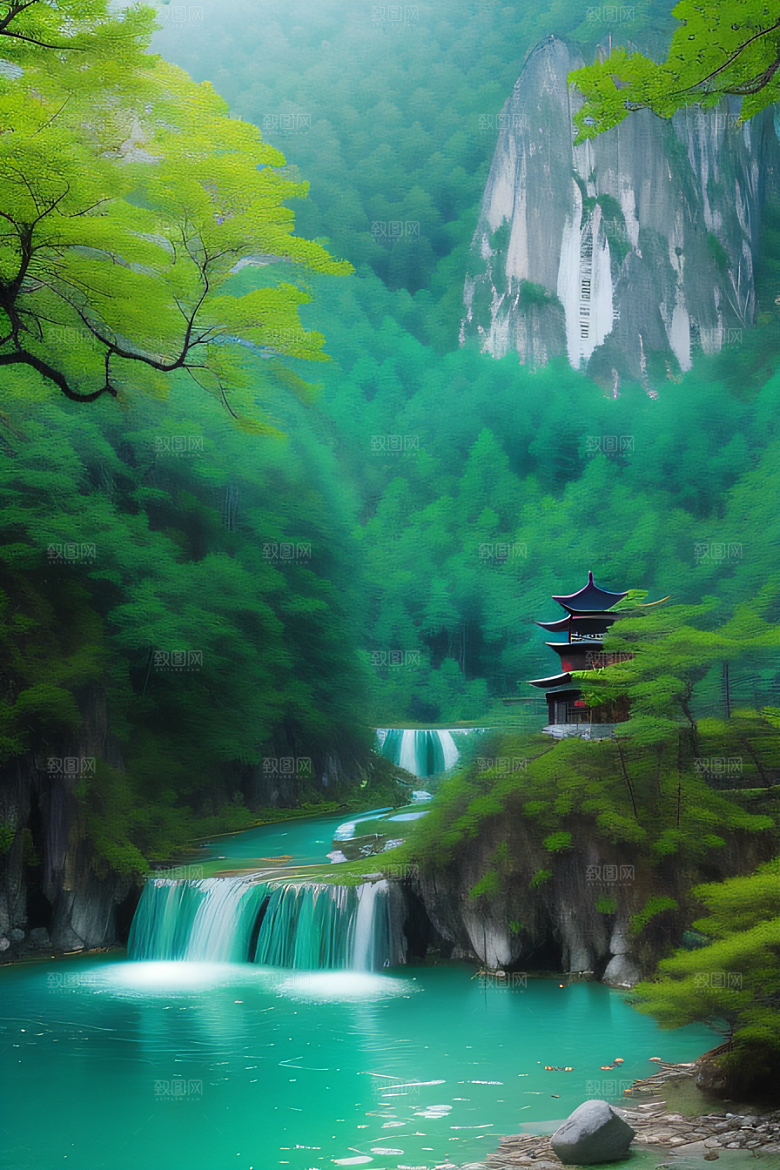湖泊与群山的韵律九寨沟的和谐景观