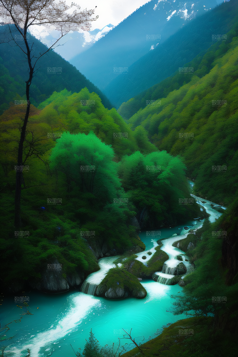 碧波荡漾的湖泊九寨沟的美丽倒影