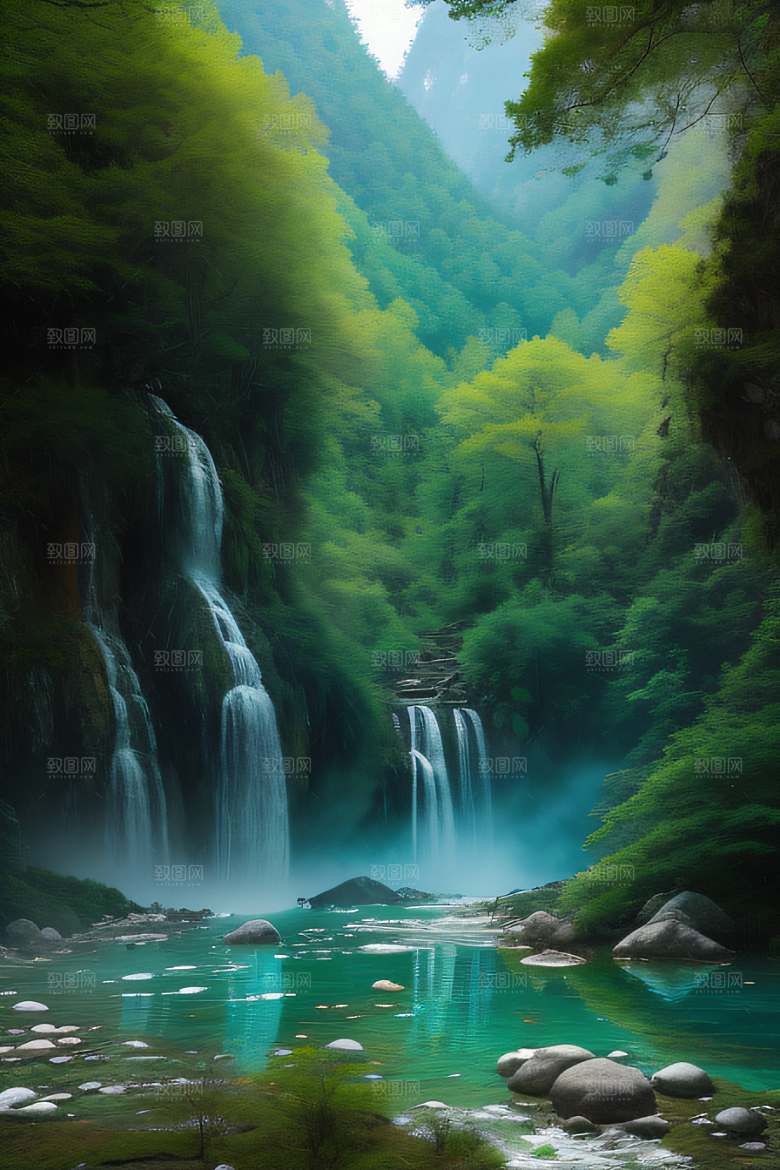 碧波荡漾的湖泊九寨沟的美丽倒影