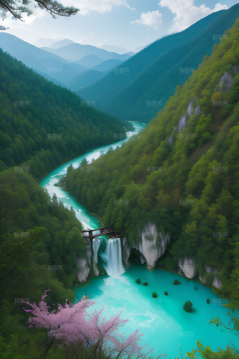 碧绿湖泊与巍峨群山九寨沟的视觉盛宴