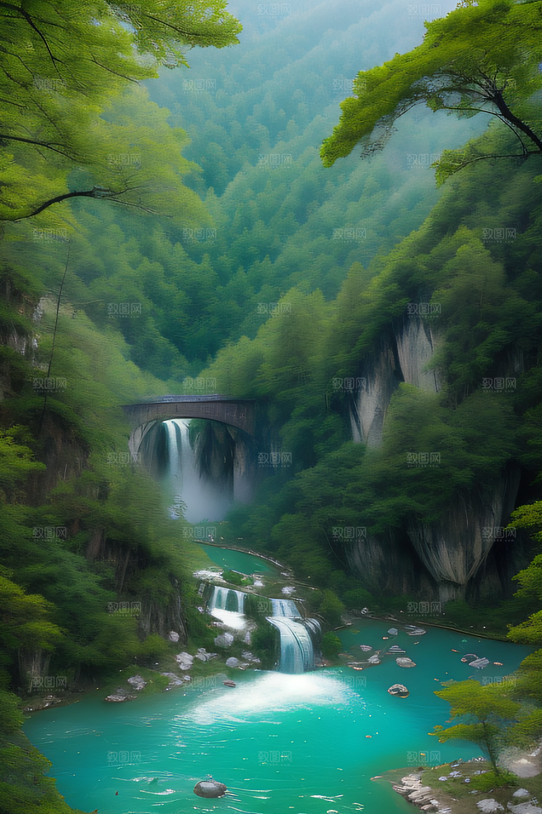 碧绿湖泊与巍峨群山九寨沟的视觉盛宴