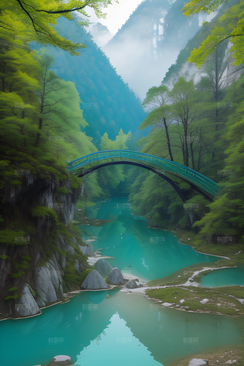 蓝与绿的和谐九寨沟的自然之美