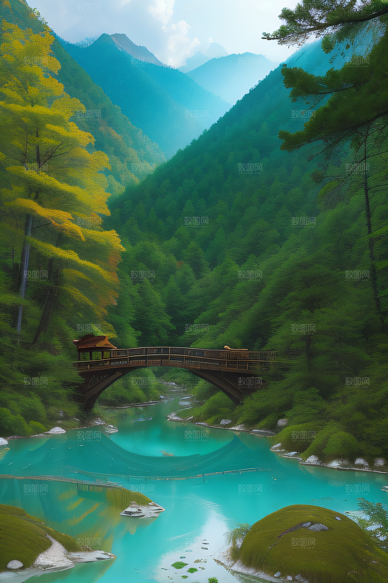 蓝与绿的和谐九寨沟的自然之美