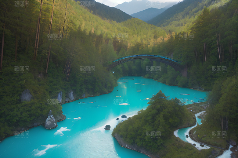 风景如画的山谷九寨沟的自然奇观