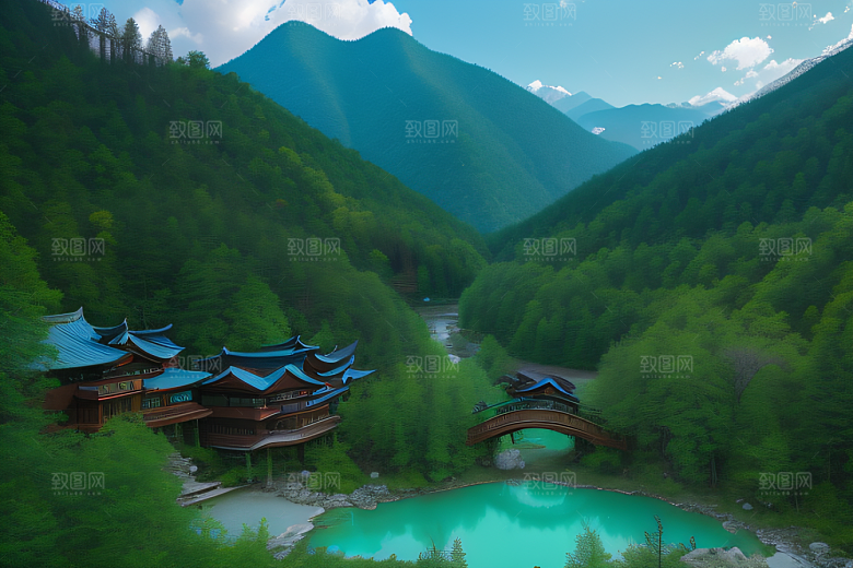 郁郁葱葱的九寨沟自然与生命的奇迹