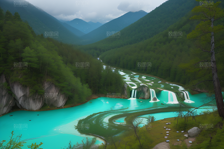 郁郁葱葱的九寨沟自然与生命的奇迹
