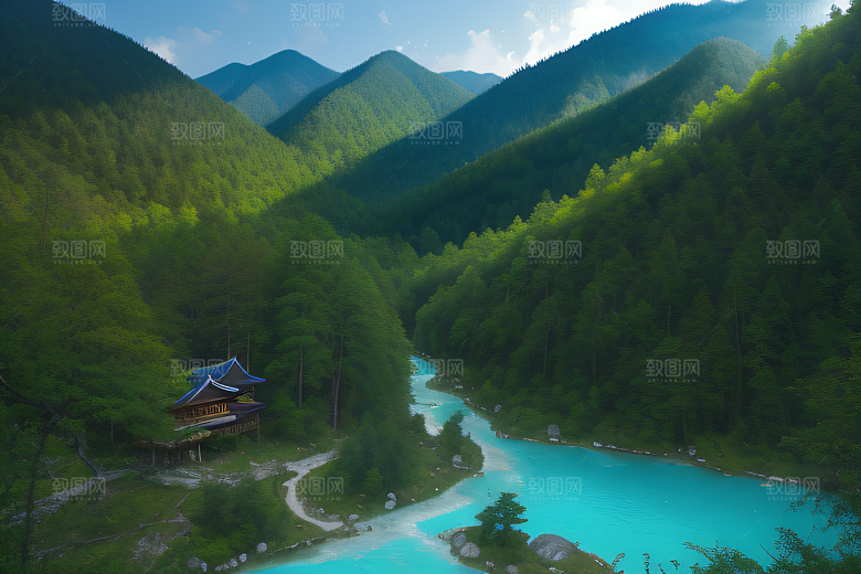 郁郁葱葱的九寨沟自然与生命的奇迹