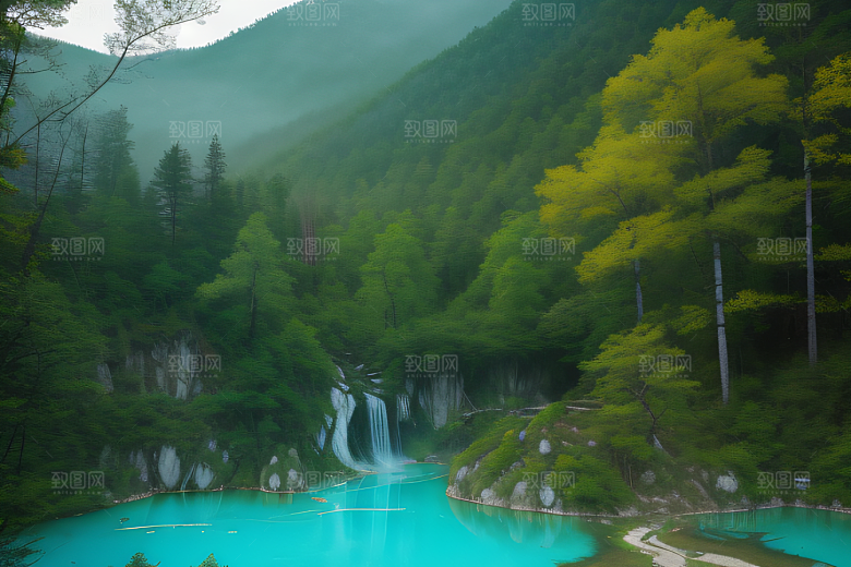 神奇的自然艺术九寨沟的景观壮丽