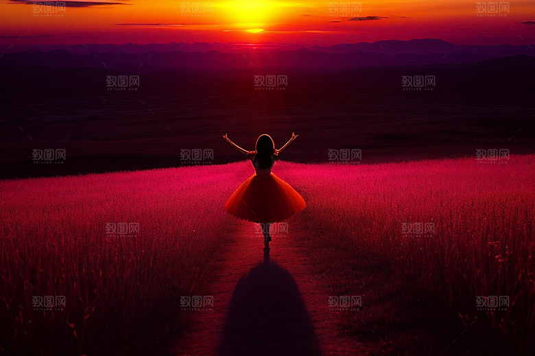 晚霞绚烂如梦如幻
