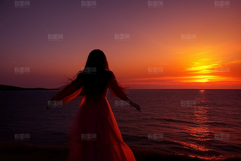 晚霞绚烂如梦如幻