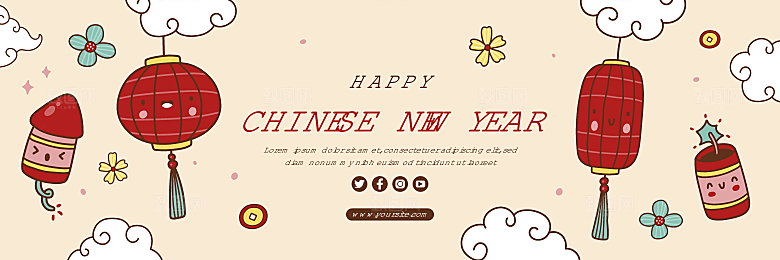 矢量新年网页横幅模板设计