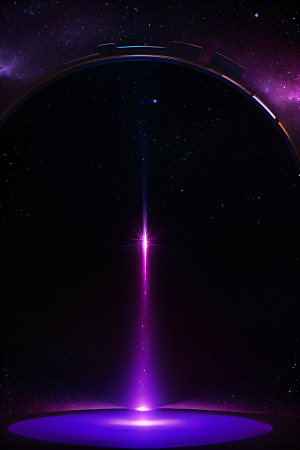 深紫色梦幻太空中的闪耀传送门