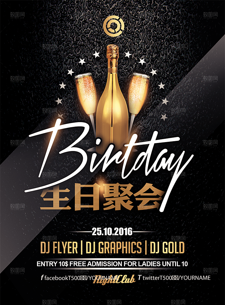 儿童生日舞会晚会派对海报